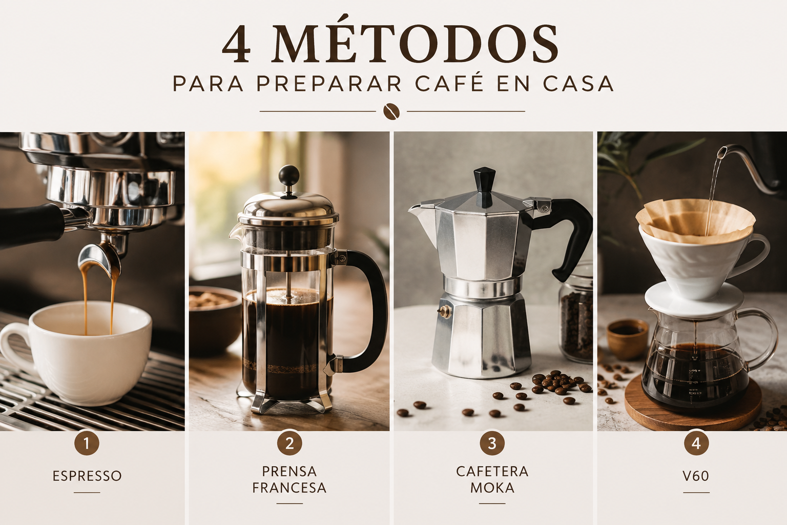 4 formas de preparar un buen café en casa