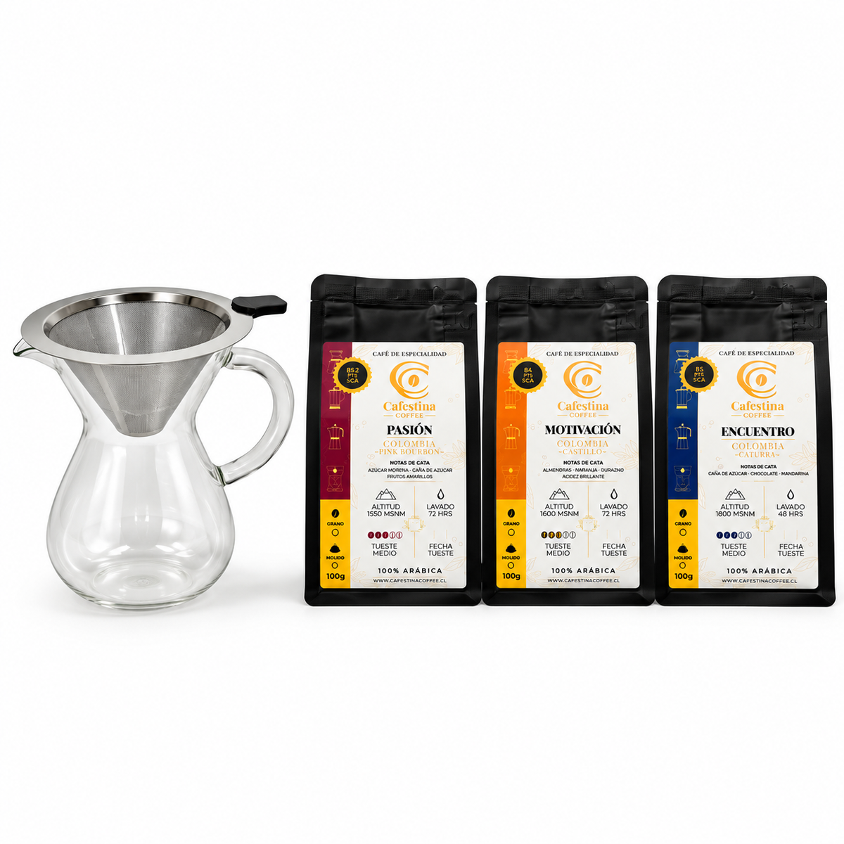 Pack V60 + Tripack Cafestina 300 g