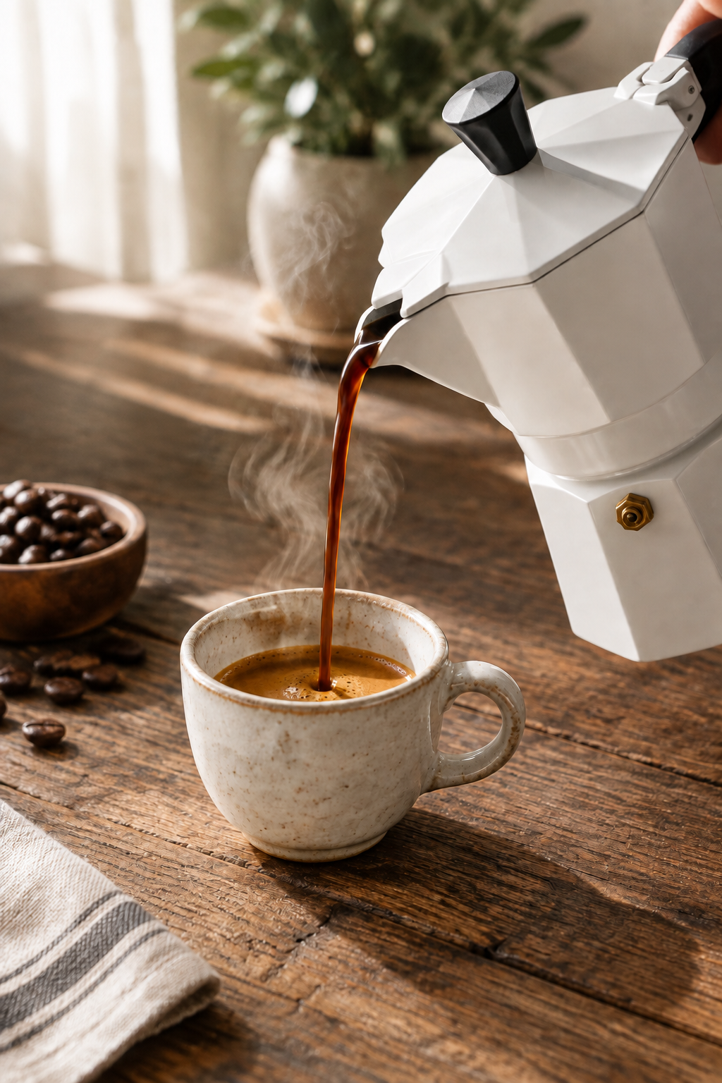 Cafetera Italiana 600 ml para Café – Blanca